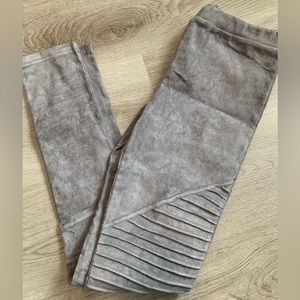 SOLD!!Faux suede moto leggings